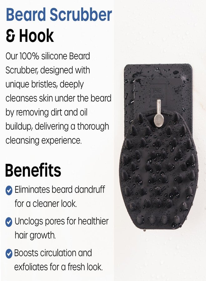 Vanibiss The Man Silicone Beard Scrubber for Men - Beard Brush & Beard Exfoliator for Men, Removes Beardruff & Deep Cleans, Beard Washing Brush, Beard Growth Accessories, Facial Beard Cleansing Brush (1 Set) - Image 2