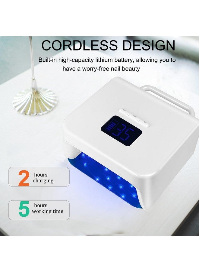 Lumcrissy Cordless Uv Nail Lamp 220W, Professional Led Nail Lamp With 48 Beads & Touch Display, Rechargeable Uv Light For Gel Nails Built-In 3-Timer Modes & Auto Sensor, Fast Curing Nail Dryer For Salon & Home - Image 3
