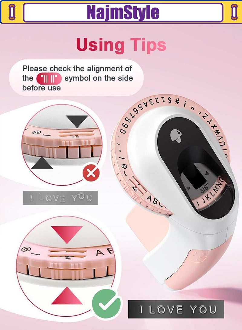 NajmStyle Embossing Label Maker Machine, Retro Embossed Label Maker, Old School Embosser Labeler with 6 Rolls 3D Embossing Label Waterproof for Kid DIY Home School Supplies Office Organization - Image 5