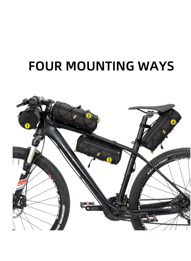 SYOSI Bike Handlebar Bag, Waterproof Bike Basket Bicycle Front Bag Bicycle Front Bag Frame Storage Roll Bag Mountain Road Bikes Commuter Shoulder Bag Professional Cycling Accessories  - Image 4