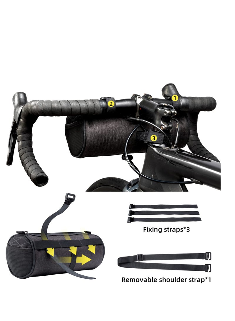 SYOSI Bike Handlebar Bag, Waterproof Bike Basket Bicycle Front Bag Bicycle Front Bag Frame Storage Roll Bag Mountain Road Bikes Commuter Shoulder Bag Professional Cycling Accessories  - Image 3