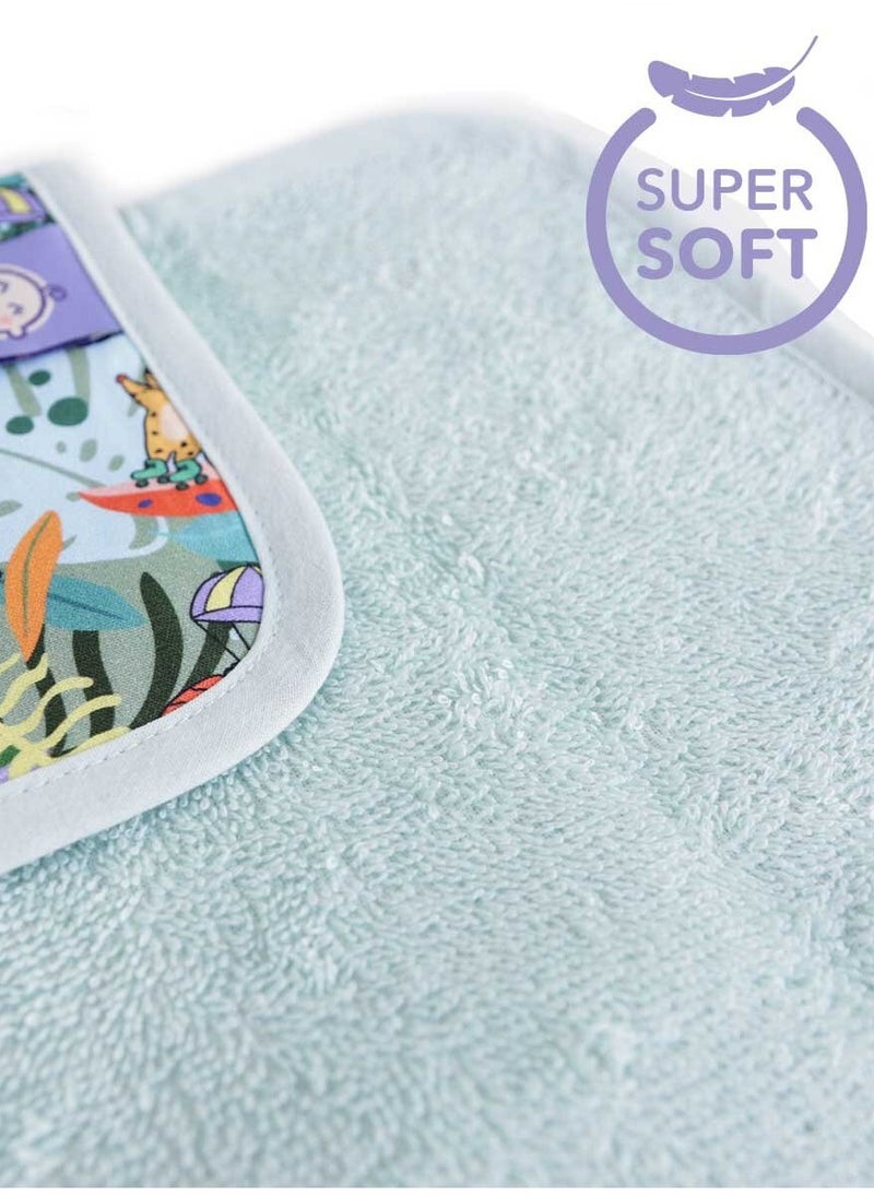 Milk & Moo Milk&Moo Jungle Friends Baby Diaper Changing Pad, 100% Turkish Cotton Baby Changing Pad, Folds into Compact Clutch Bag Shape, Portable Changing Pad for Travel, Changing Table Topper for Baby  - Image 3