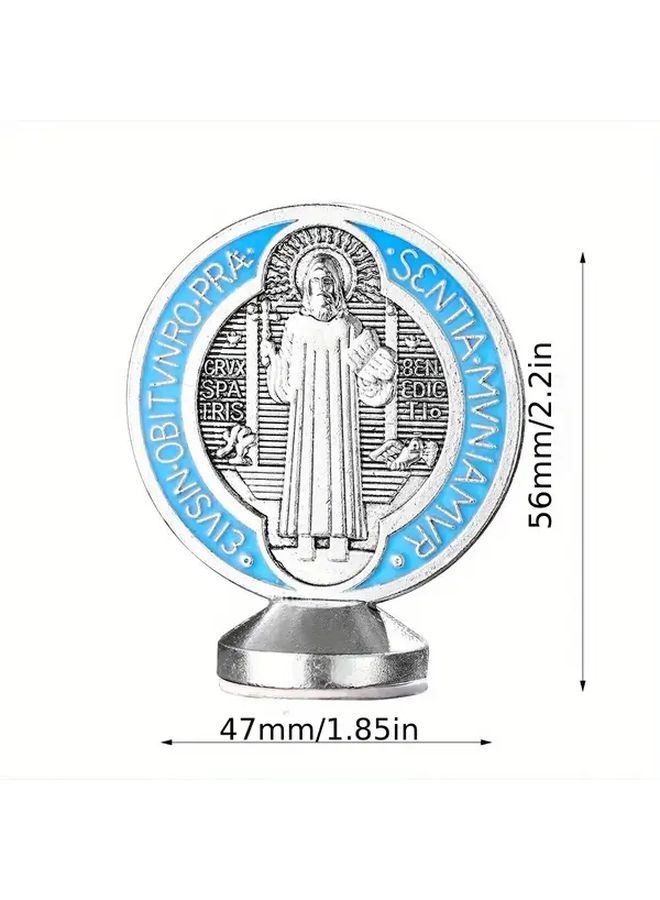 الصليب الذهبي للقديس بنديكت للطرد الأرواح الشريرة، معلق حائطي ديكور ديني للمنزل، حرفة معدنية - Image 2