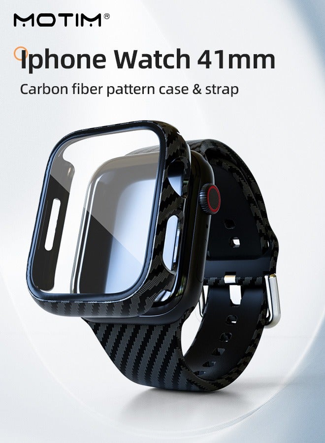Motim Compatible with Apple Watch Band 41mm with Screen Protector Case, Shockproof Rugged Band Strap Wrist Band for iWatch Series 10/9/8/7 41mm with Bumper Case Cover  - Image 2