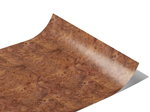 Rwraps Matte Vinyl Car Wrap Film in Amboyna Burlwood Wood Grain 59 x 1ft Vehicle Sheet Roll with Adhesive Back and Air Release Technology