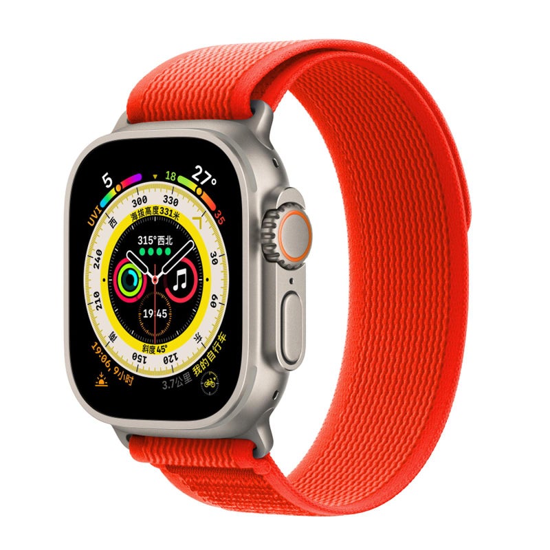 إيروريكس لساعة Apple Watch 3 / 2 / 1 42 مم سوار ساعة من النايلون Wild Path Loop مع فيلم منحني ثلاثي الأبعاد (برتقالي) - Image 2