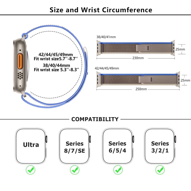 إيروريكس لساعة Apple Watch 3 / 2 / 1 42 مم سوار ساعة من النايلون Wild Path Loop مع فيلم منحني ثلاثي الأبعاد (برتقالي) - Image 5