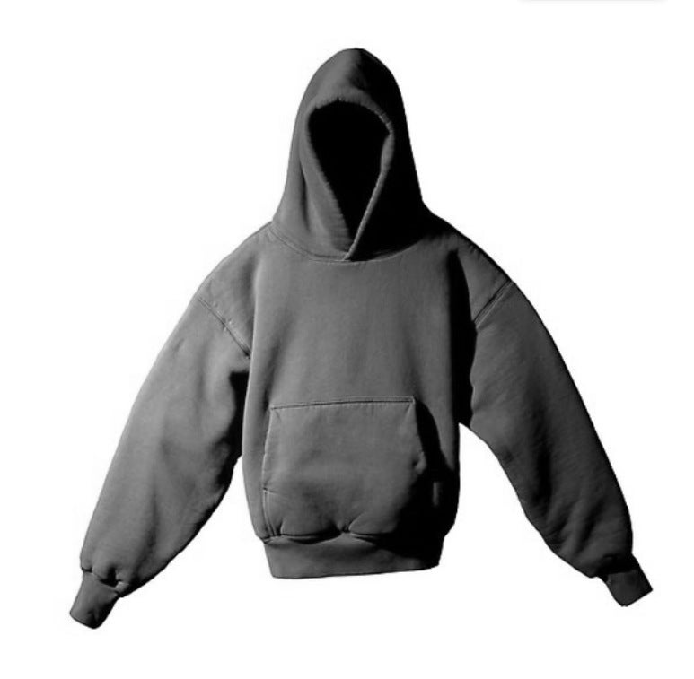 Generic Kanye Heavyweight Fleece Hoodie Blue Streetwear charcoal gray