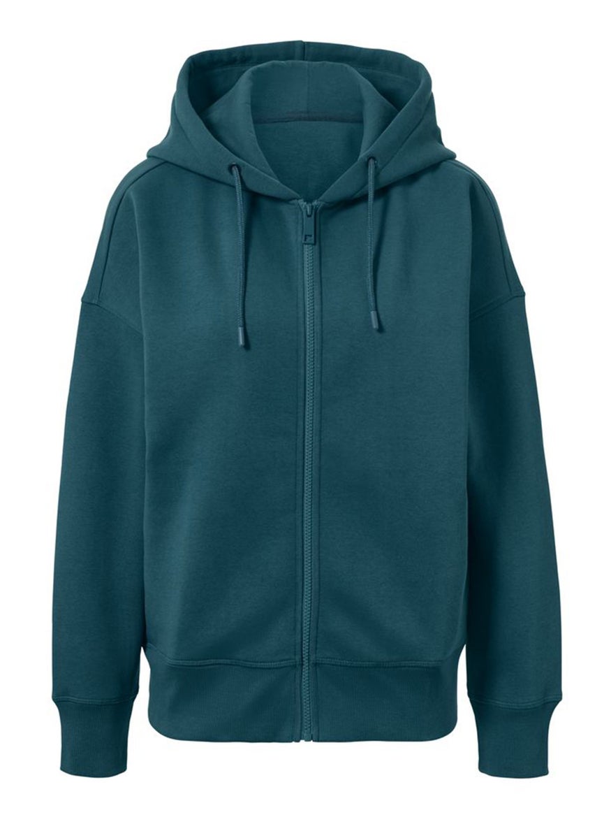 Tchibo Women Sportswear Fit Full Zip Long Sleeve Training Sweatshirts, Teal Green  - Image 2