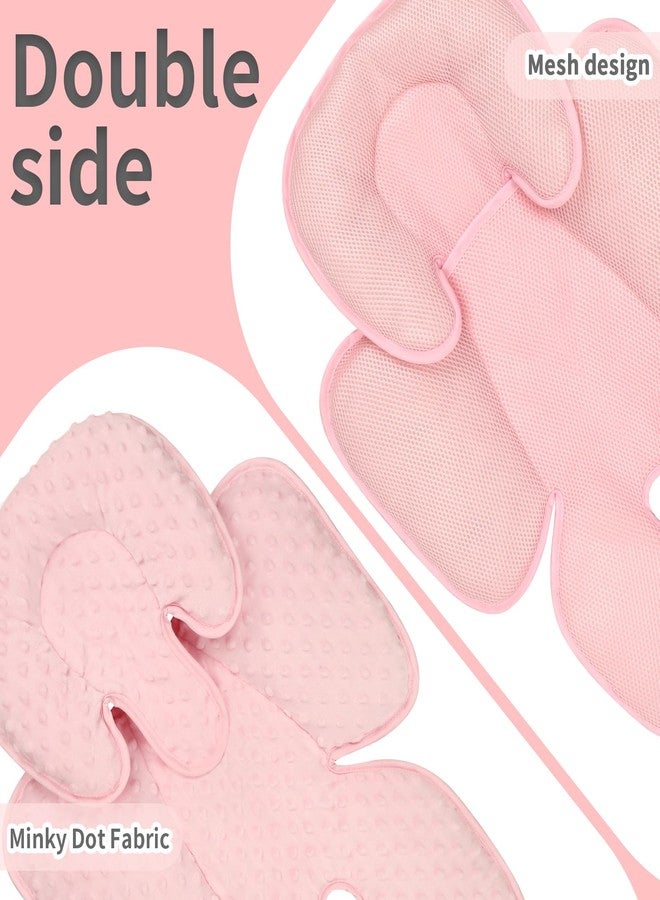 WINGHENLEE 2-in-1 Baby Carseat Head Support, Infant Car Seat Insert for Girls Boys, Soft Babies Neck Support and Body Cushion for Stroller, Baby Swing, Bouncer (Pink) - Image 2