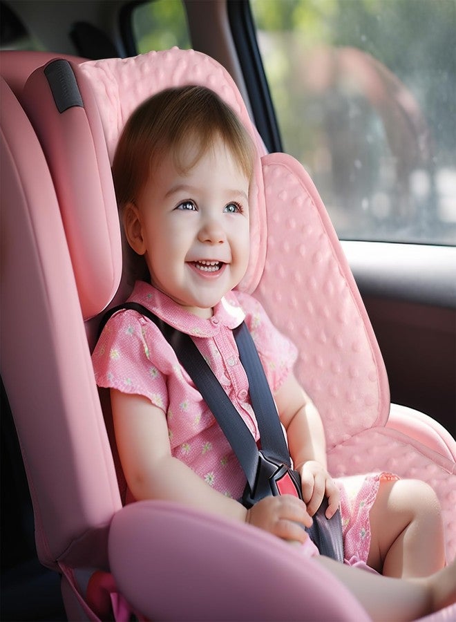 WINGHENLEE 2-in-1 Baby Carseat Head Support, Infant Car Seat Insert for Girls Boys, Soft Babies Neck Support and Body Cushion for Stroller, Baby Swing, Bouncer (Pink) - Image 5