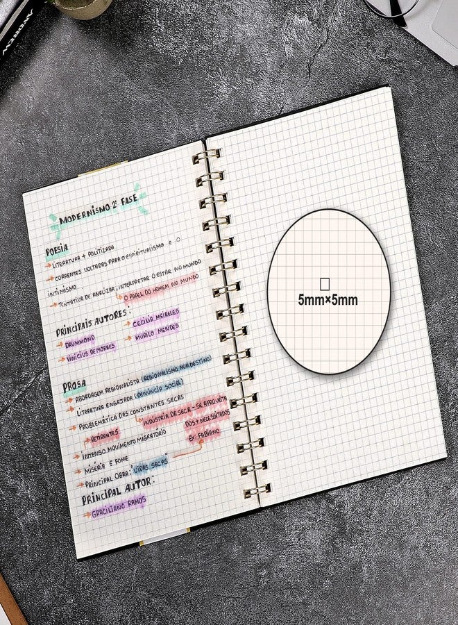 Yoment Graph Paper Spiral Notebook A5 Graphing Notebook 160 Pages Graph Paper Notebook Spiral Bound Waterproof Plastic Hardcover Spiral Journal 5x7 Grid Notebooks for Note Taking,Black - Image 5