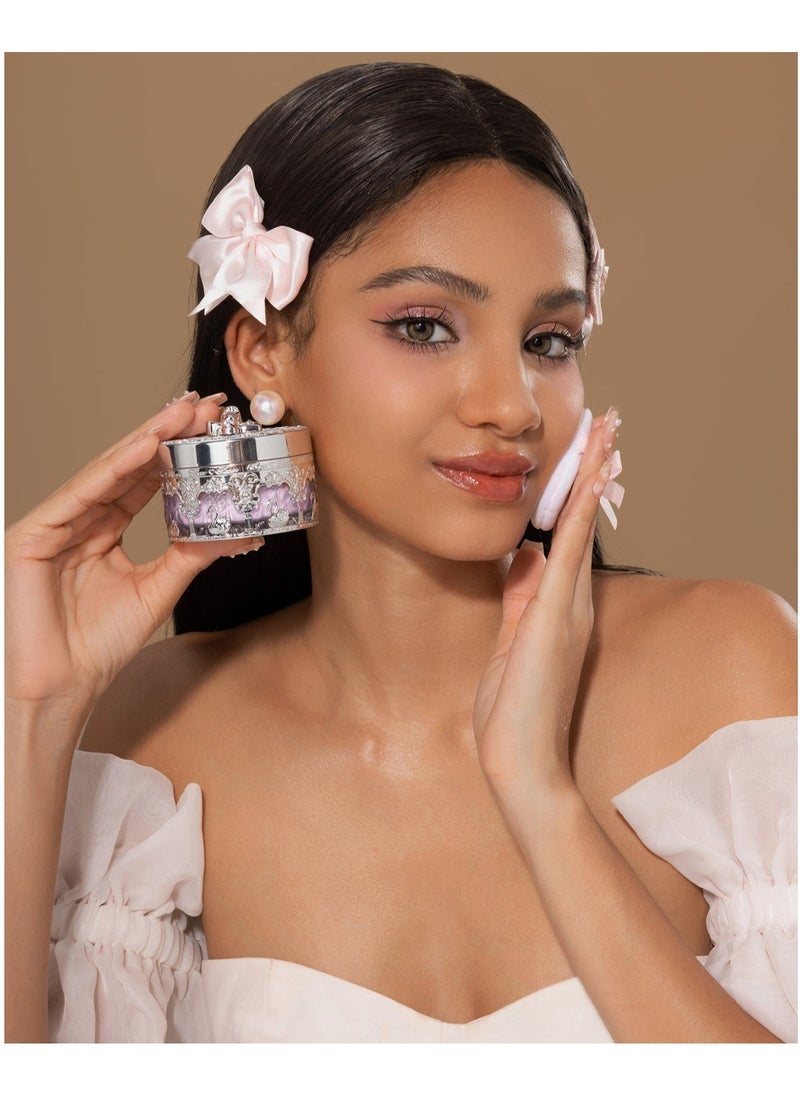 Flower Knows Swan Ballet Setting Loose Powder Makeup Matte Finishing Oil Control Rose Scent Loose Powder 12G/0.42OZ (02 Flower Fairy)  - Image 4