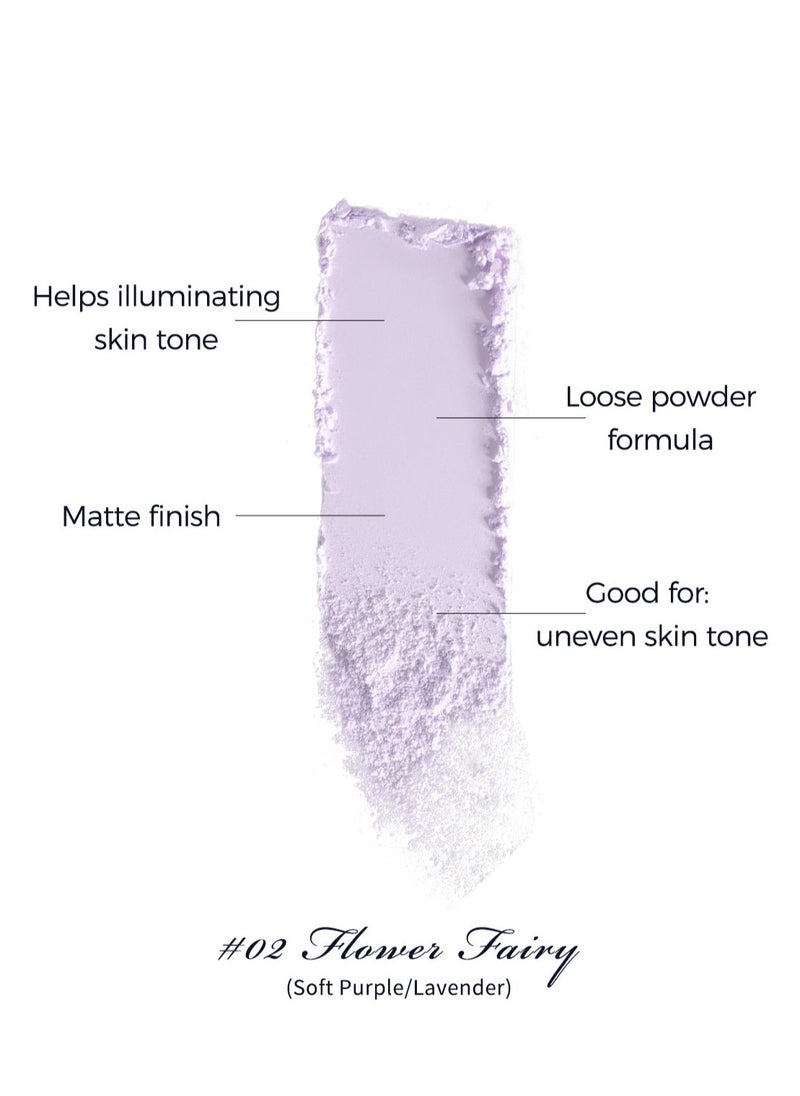 Flower Knows Swan Ballet Setting Loose Powder Makeup Matte Finishing Oil Control Rose Scent Loose Powder 12G/0.42OZ (02 Flower Fairy)  - Image 2