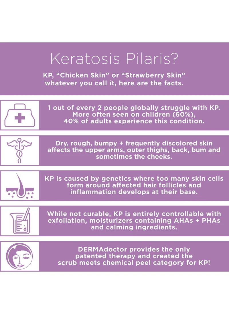 DERMAdoctor KP Moisturizing Lotion with 10% AHAs + PHAs for Rough, Bumpy Skin and Keratosis Pilaris 237 mL