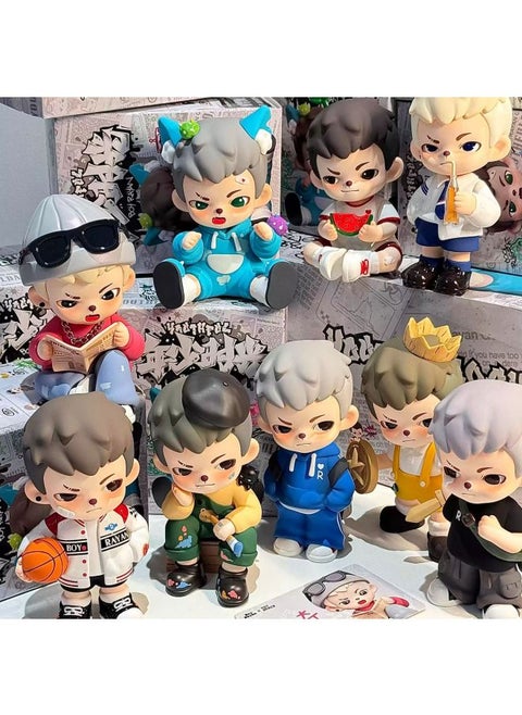 Rayan Boy Game Life Series Young Time Blind Box Desktop Decoration Doll Hand-made 2-generation Gift-Color:The Complete Set Includes Hidden 9+1 - Non-repeating