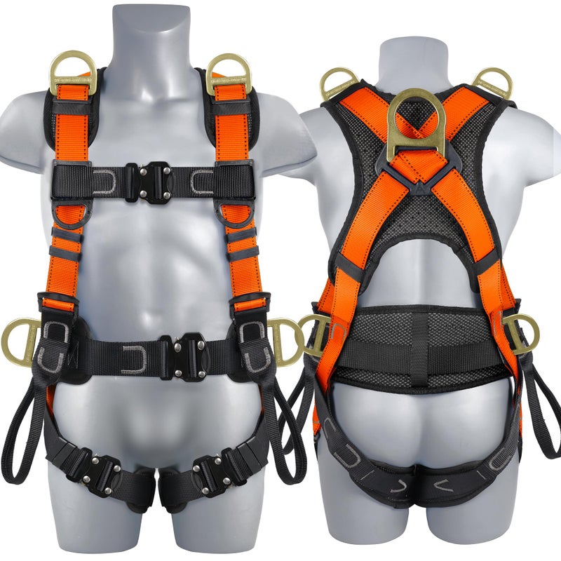TT TRSMIMA Safety Harness Fall Protection Upgrade 4 Quick Buckles Construction Full Body Harness 6 Adjustment D-ring - Image 1
