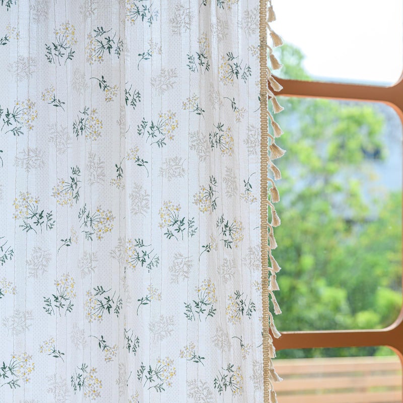 ENJOYBRIDAL Floral 96 Inch Curtains for Bedroom Living Room Drapes Boho Rod Pocket Semi Sheer Long Window Curtains 2 Panel Sets Farmhouse Light Filtering Vintage Patterned Window Treatments - Image 5