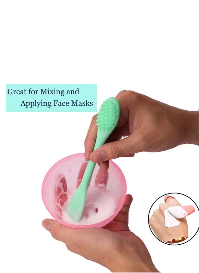 Adando - Adando 2PCS Silicone Face Mask Brush Soft Facial Cleansing Scrubber Double-Ended Mud Mask Applicator Mixed Mask Diy Skincare Applicator Tools Makeup Beauty Brush for Apply Cream/Lotion/Makeup/Mask - Image 1
