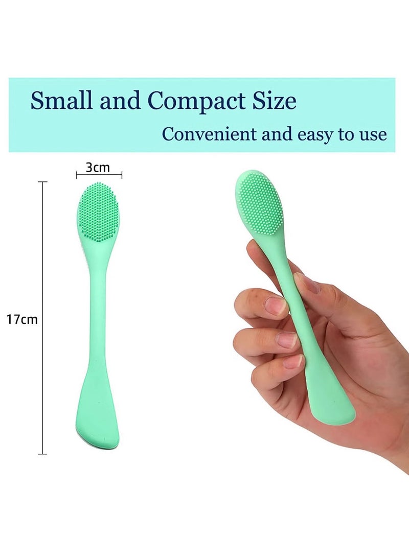 Adando - Adando 2PCS Silicone Face Mask Brush Soft Facial Cleansing Scrubber Double-Ended Mud Mask Applicator Mixed Mask Diy Skincare Applicator Tools Makeup Beauty Brush for Apply Cream/Lotion/Makeup/Mask - Image 1