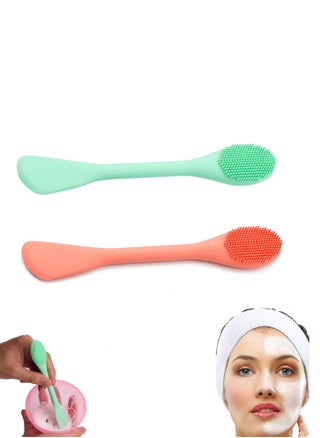 Adando 2PCS Silicone Face Mask Brush Soft Facial Cleansing Scrubber Double-Ended Mud Mask Applicator Mixed Mask Diy Skincare Applicator Tools Makeup Beauty Brush for Apply Cream/Lotion/Makeup/Mask - pzsku/Z210347A9081F4E57999CZ/45/_/1737110824/abcc3328-6bac-48c1-8545-eade7a2a535e