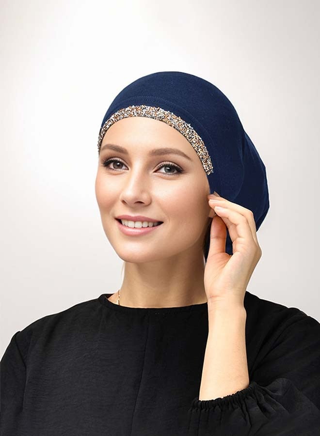2PCS Inner Hijab Cap Muslim Adjustable Undercap with Rhinestone Hijabs Essential Soft Turban Head Wrap for Lady  - Image 2