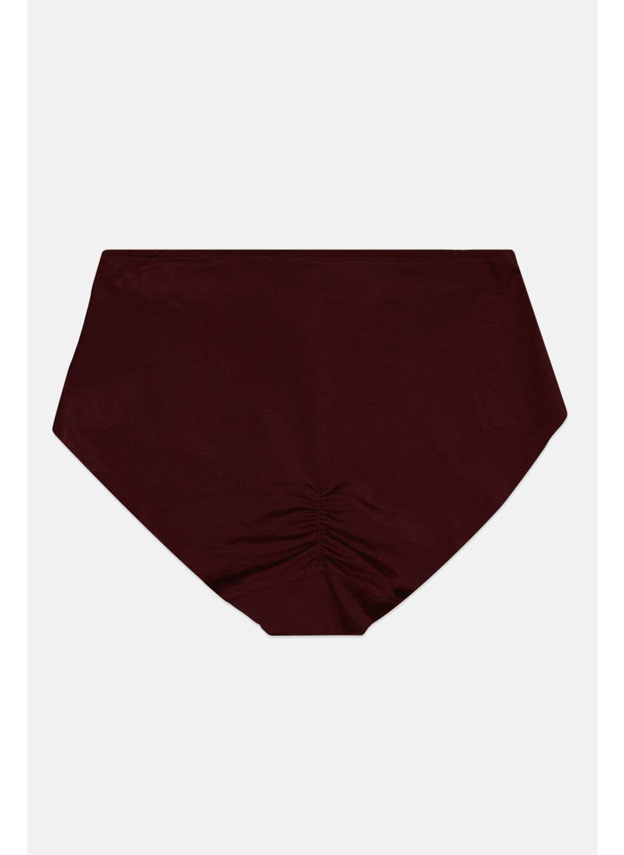 TRIUMPH Women High Waist Plain Panties, Burgundy  - Image 2