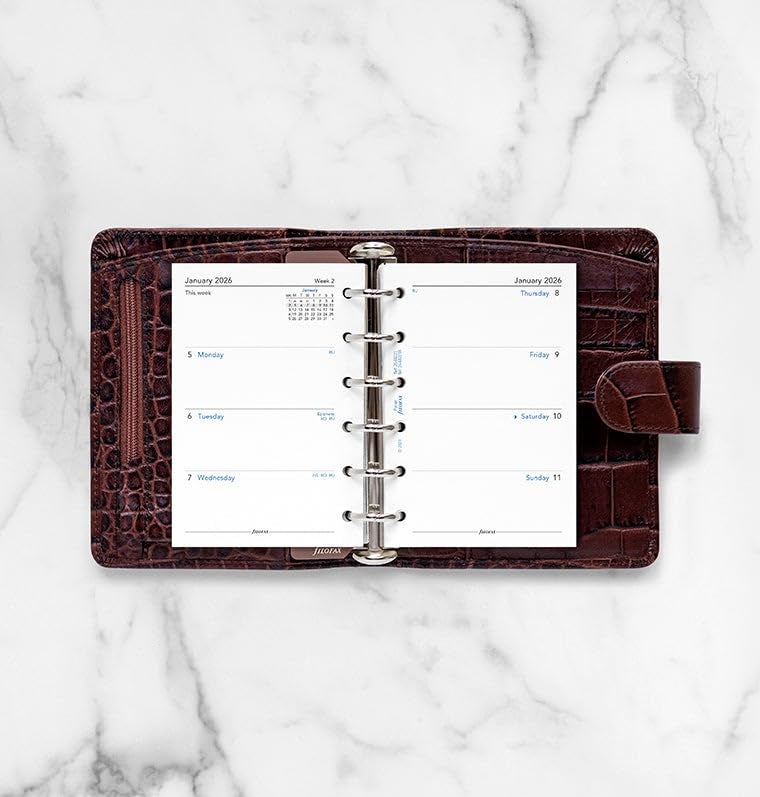 FILOFAX إعادة تعبئة مفكرة فيلوفاكس، حجم جيب: 4-3/4" × 3-1/4"، أسبوع في عرض، ورق أبيض، غير مخطط، إنجليزي، 2026 (C68221R-26) - Image 3