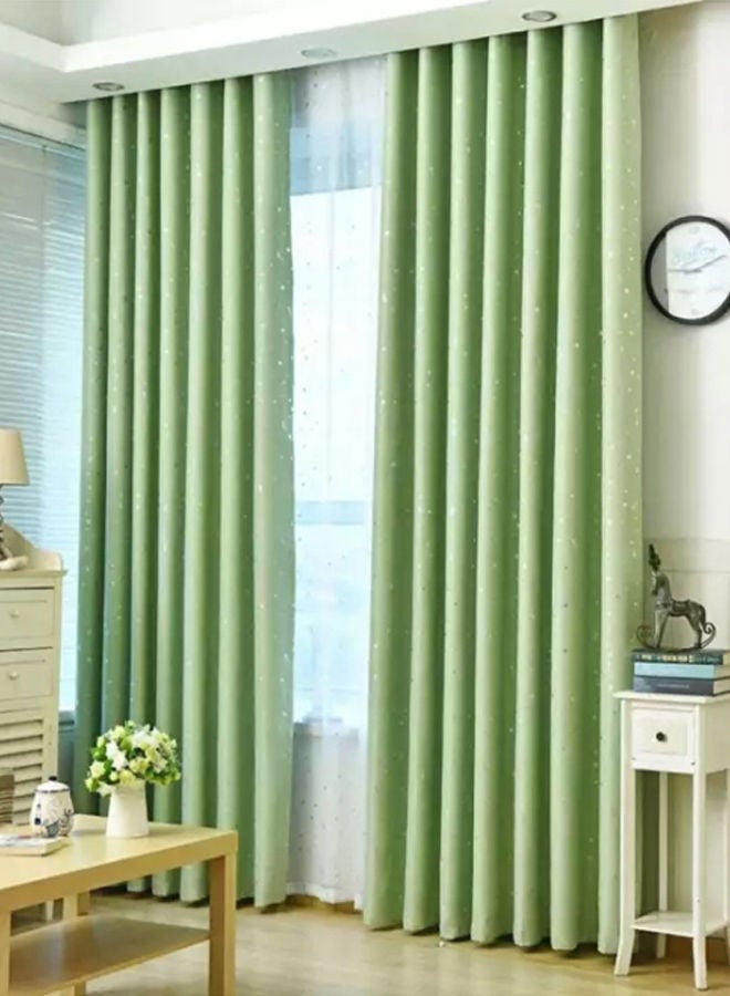 NIBEMINENT Printed Blackout Window Curtains Green 98x40inch - Image 1