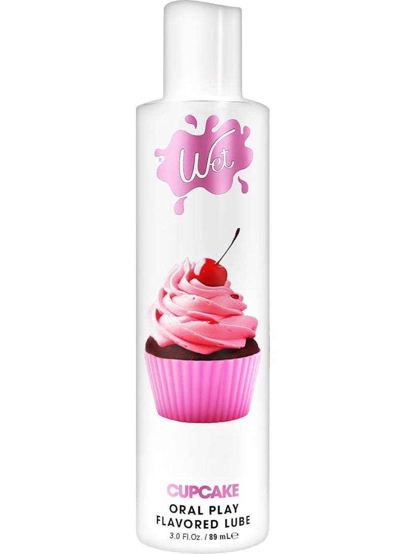 Wet Water-Based Flavored Lube for Men, Women & Couples, 3 Fl Oz (Frosted Cupcake) - Long-Lasting Premium Personal Lubricant Safe to Use with Latex Condoms - Gluten Free & Sugar Free
