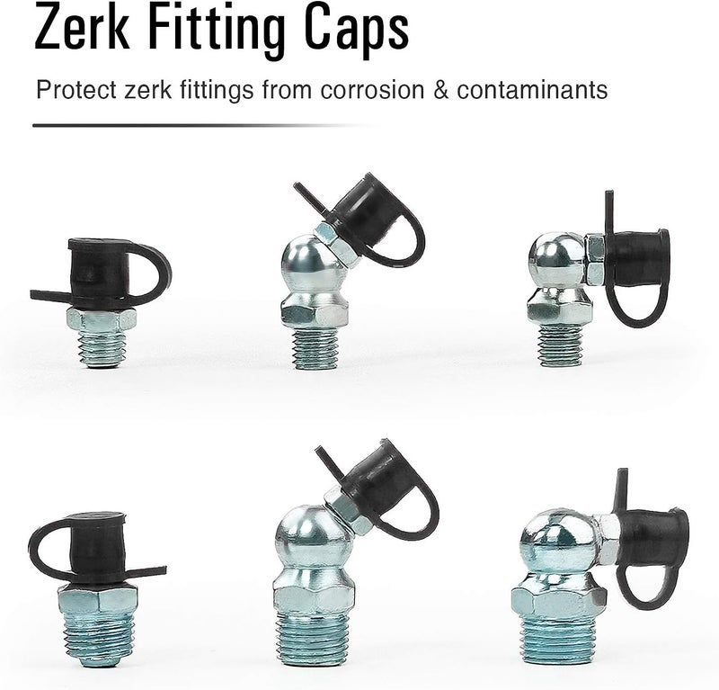 AZUNO Hydraulic Grease Fittings, 240 Pieces SAE & Metric Grease Fitting Assortment with 120 PCS Grease Fitting Caps, Standard Grease Gun Fittings Perfect for Replacing Missing or Broken Zerk Fitting - Image 4