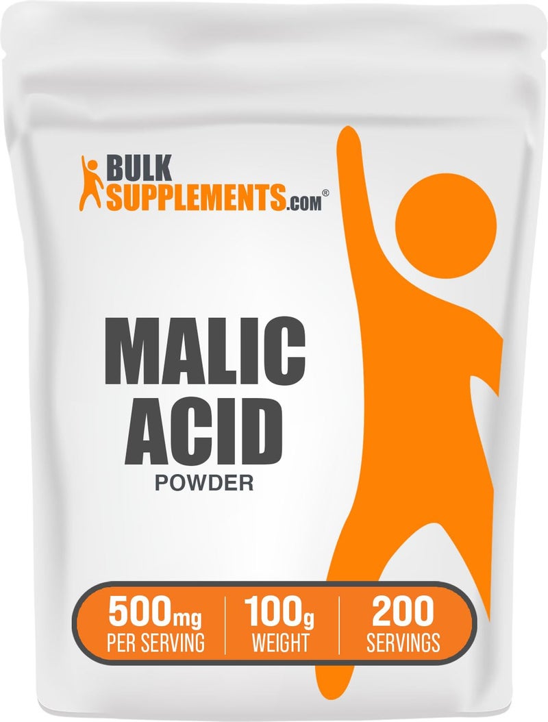 مسحوق حمض الماليك من BulkSupplementscom 500 ملغ لكل حصة 100 جرام 3.5 أونصة عبوة من 1