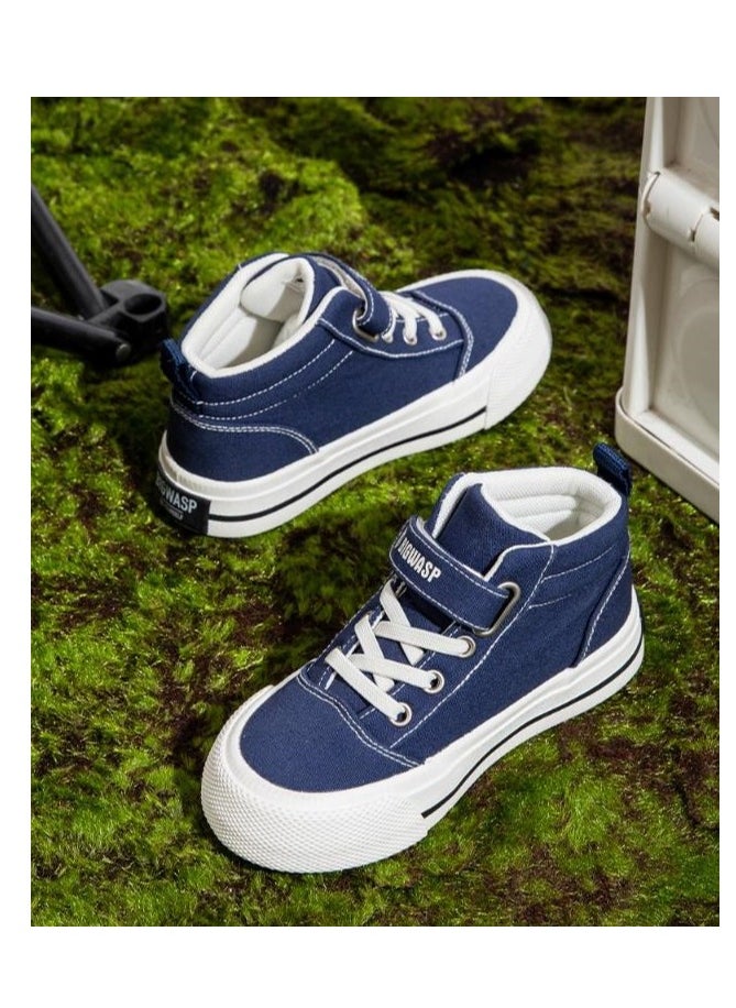 BIGWASP - Children's Soft Soled High Top Canvas Casual Sports Board Shoes - Image 1