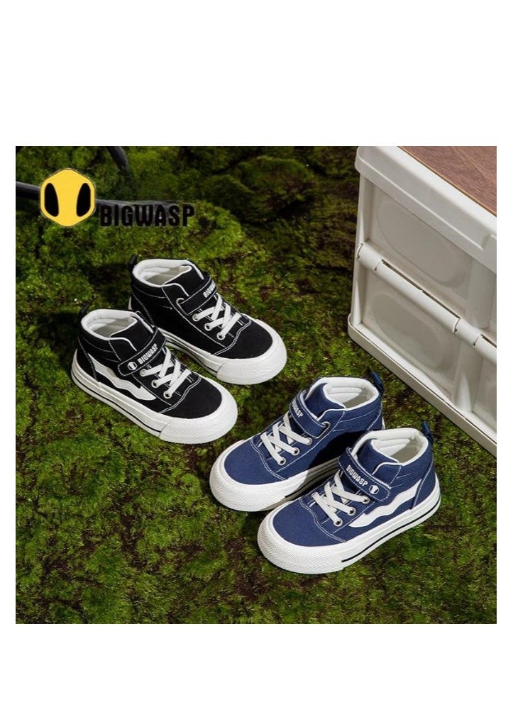 BIGWASP - Children's Soft Soled High Top Canvas Casual Sports Board Shoes - Image 1