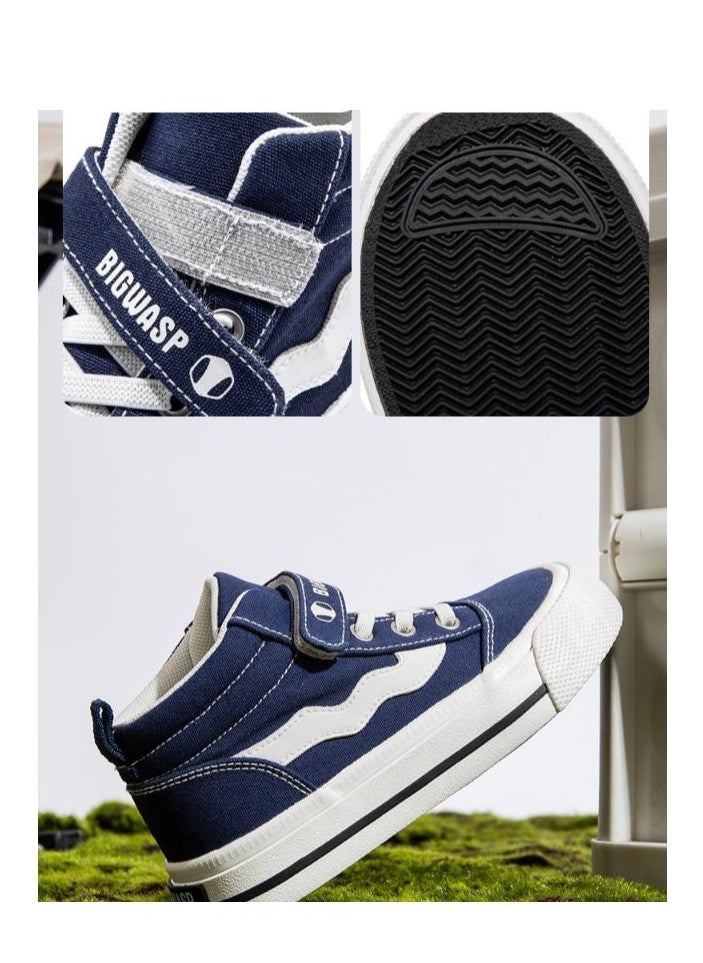 BIGWASP - Children's Soft Soled High Top Canvas Casual Sports Board Shoes - Image 1