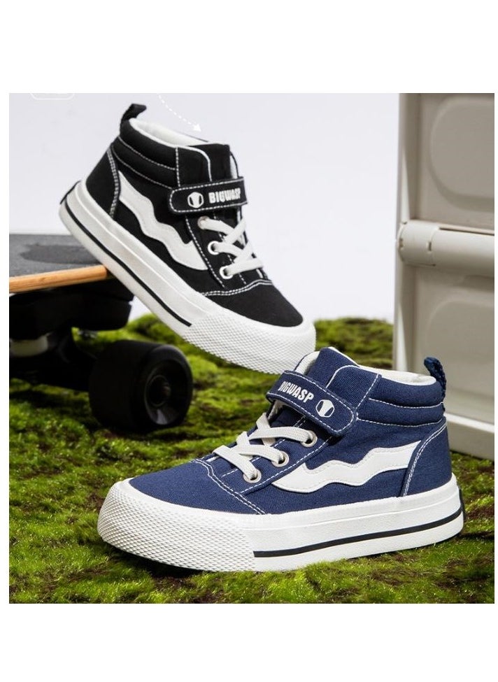 BIGWASP - Children's Soft Soled High Top Canvas Casual Sports Board Shoes - Image 1