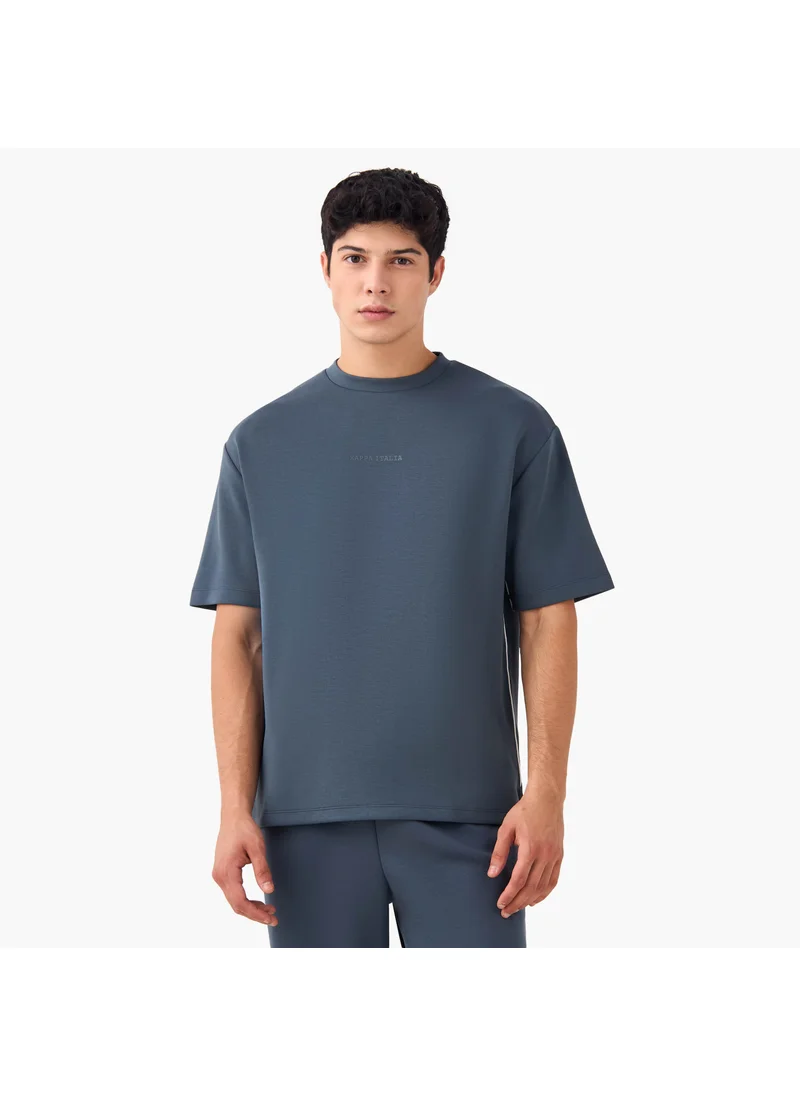 Kappa Kappa Printed Crew Neck T-shirt with Side Piping