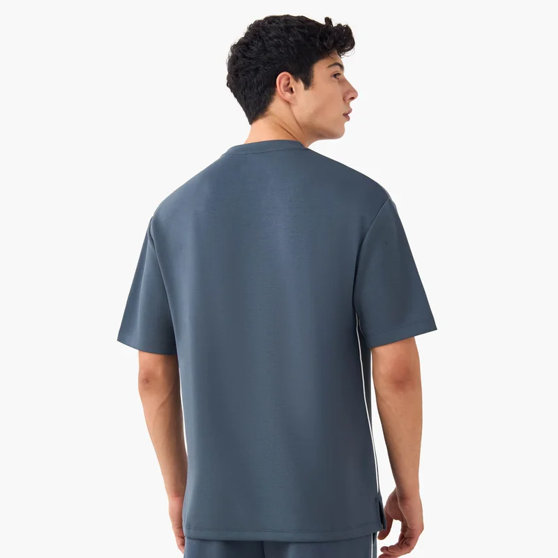 Kappa Kappa Printed Crew Neck T-shirt with Side Piping