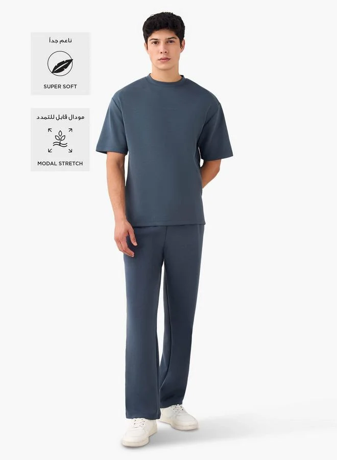 Kappa Kappa Printed Crew Neck T-shirt with Side Piping