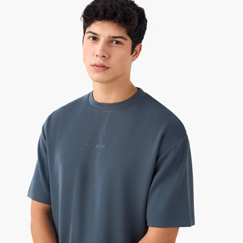 Kappa  Kappa Printed Crew Neck T-shirt with Side Piping for Men | Best Price UAE