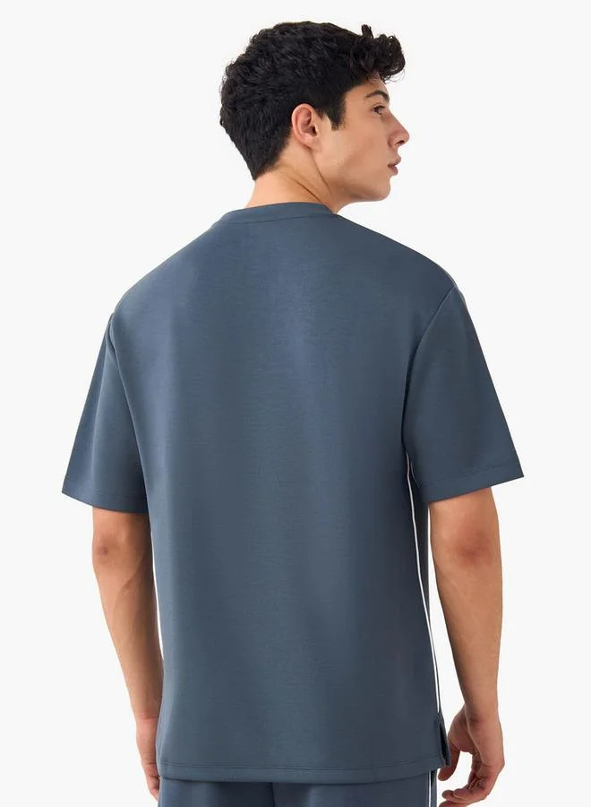 Kappa  Kappa Printed Crew Neck T-shirt with Side Piping for Men | Best Price UAE