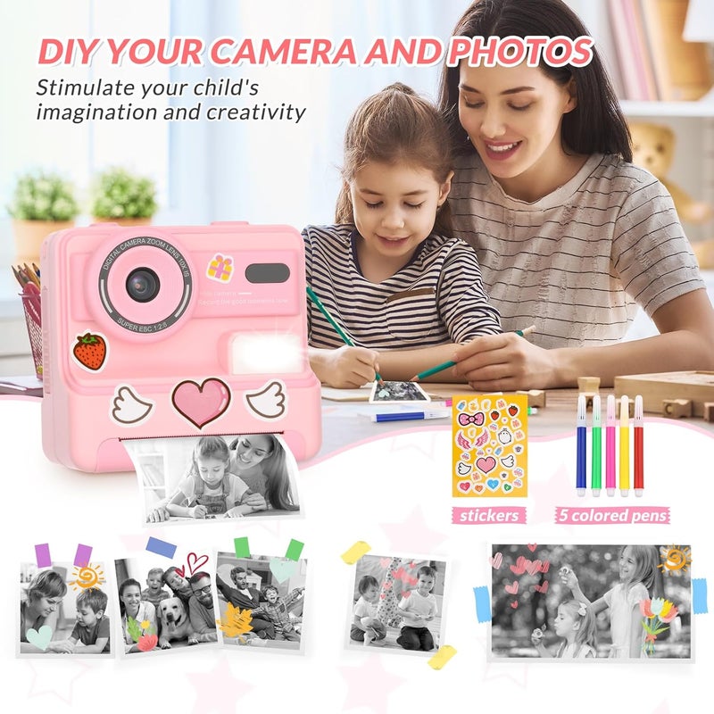 mafiti Children's Instant Digital Camera 1080P 2.4 Inch Screen With Printing Paper & 32G TF Card - Gift for Kids 3-12 - Image 5