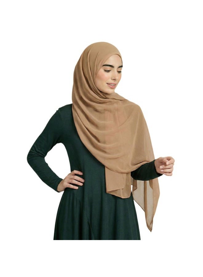 Yeieeo Instant Chiffon Hijab with Undercap Fashion Solid Color Chiffon Head Wraps Under Scarf Caps Muslim Fashion Bandage, Nude3, M - Image 1