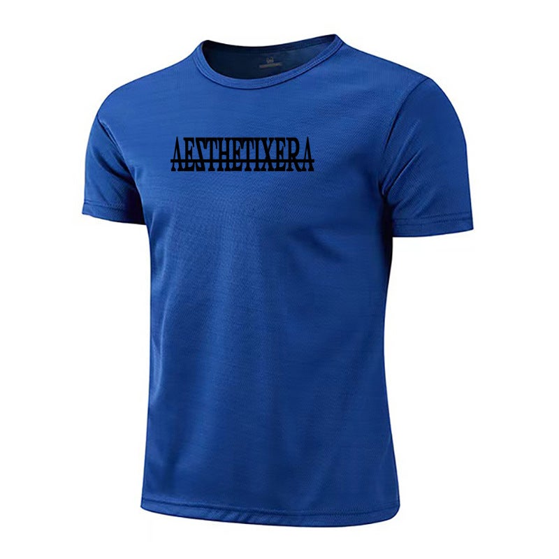 Slim fit fitness sports short sleeve men''s bodybuilding training clothes summer quick-drying mesh bottoming shirt trendy muscle men - Image 1