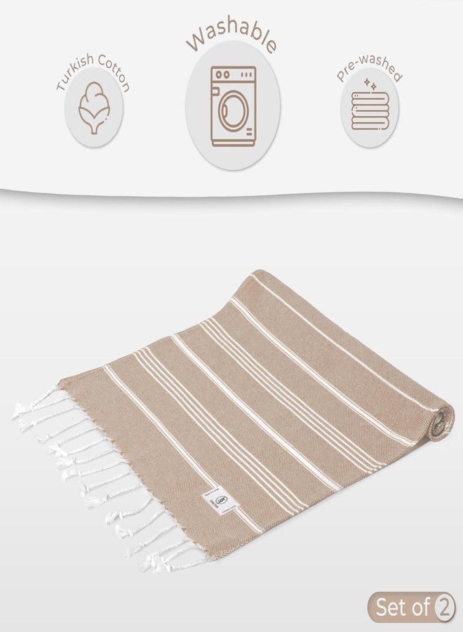 Ossano Hand Towels for Bathroom - Decorative and Quick Dry Towels for Bahtroom and Kitchen - Versatile - Tea, Drying, Dish, Guest, Turkish Hand Towels (30"x18") (Set of 2) - Beige - Image 5