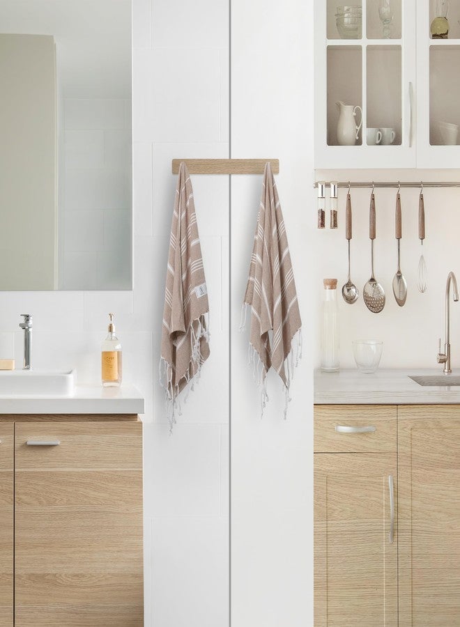 Ossano Hand Towels for Bathroom - Decorative and Quick Dry Towels for Bahtroom and Kitchen - Versatile - Tea, Drying, Dish, Guest, Turkish Hand Towels (30"x18") (Set of 2) - Beige - Image 3