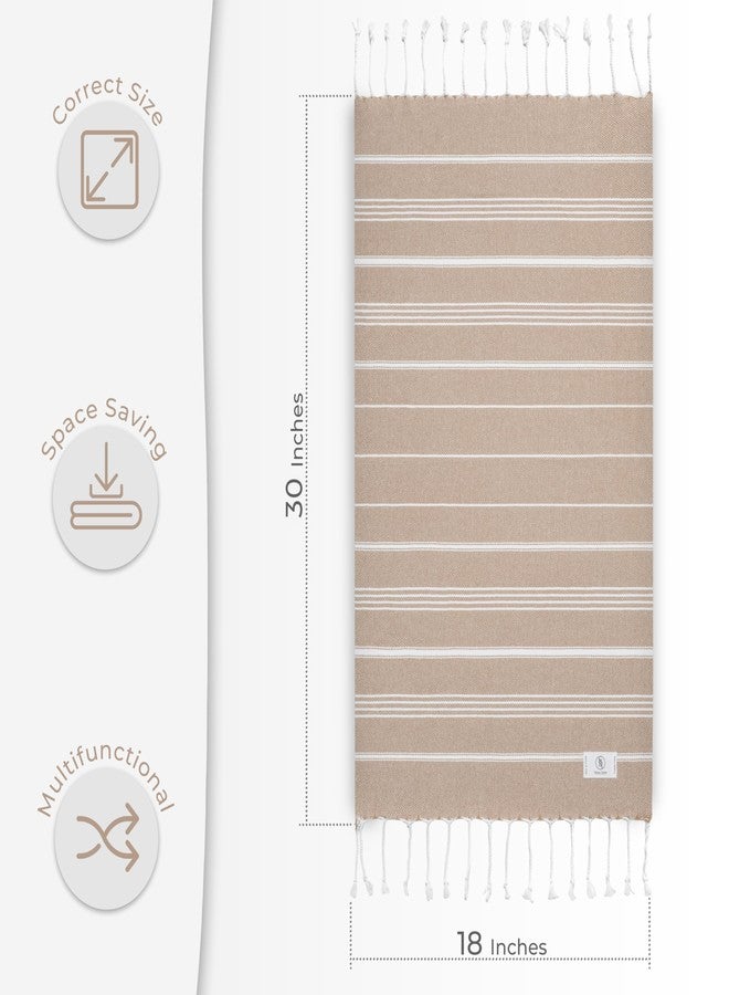 Ossano Hand Towels for Bathroom - Decorative and Quick Dry Towels for Bahtroom and Kitchen - Versatile - Tea, Drying, Dish, Guest, Turkish Hand Towels (30"x18") (Set of 2) - Beige - Image 4