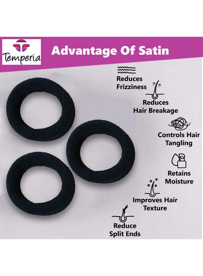 Temperia (20 Pcs) Hair Band For Women & Girls - Premium Rubber Band - Elastic Ponytail Hairband Ties Accessories - Black (Dn01) - Image 3
