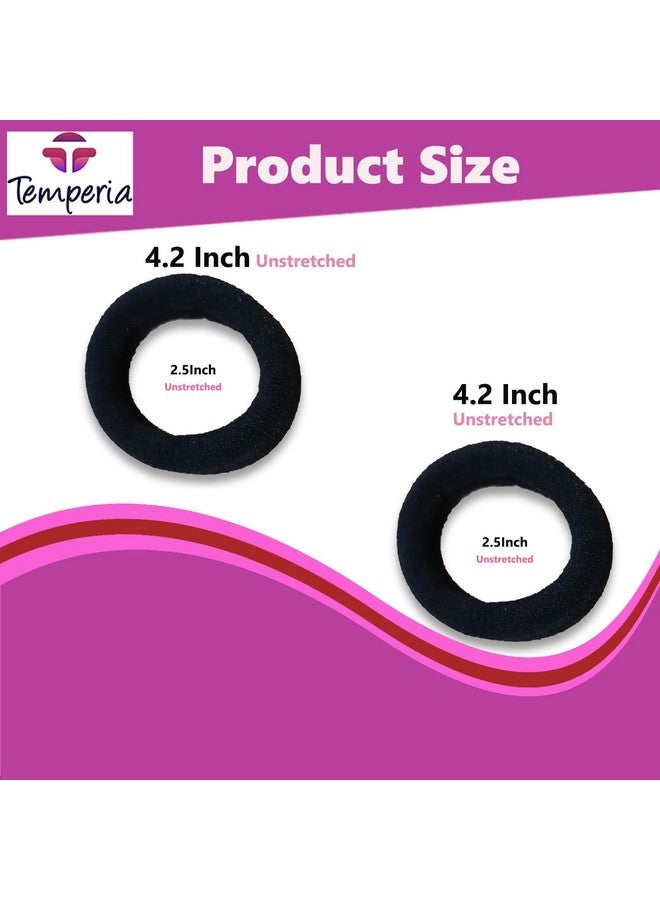 Temperia (20 Pcs) Hair Band For Women & Girls - Premium Rubber Band - Elastic Ponytail Hairband Ties Accessories - Black (Dn01) - Image 4