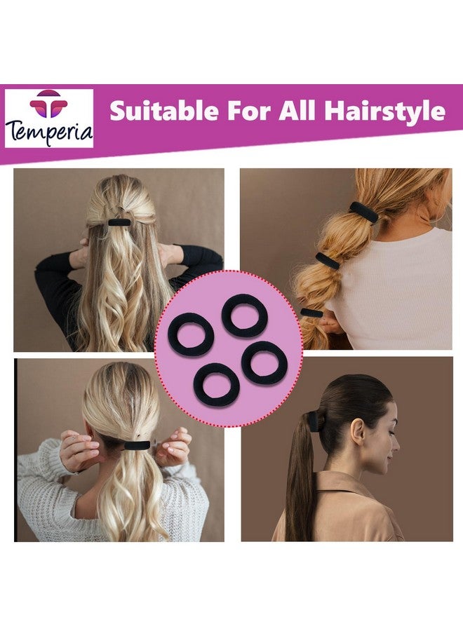 Temperia (20 Pcs) Hair Band For Women & Girls - Premium Rubber Band - Elastic Ponytail Hairband Ties Accessories - Black (Dn01) - Image 5